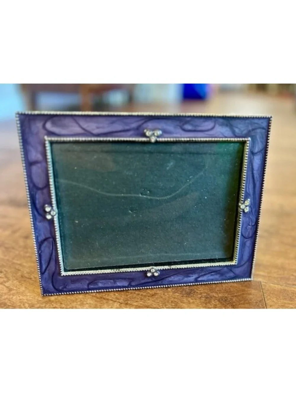 Purple Decorative Photo Frame with Beaded Trim